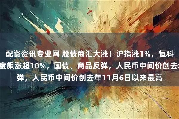配资资讯专业网 股债商汇大涨！沪指涨1%，恒科指涨3%，寒武纪一度飙涨超10%，国债、商品反弹，人民币中间价创去年11月6日以来最高